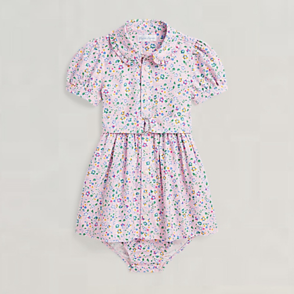 Baby pink flowers dress. Magalieprint-dresses-day Dress Classic Oxford